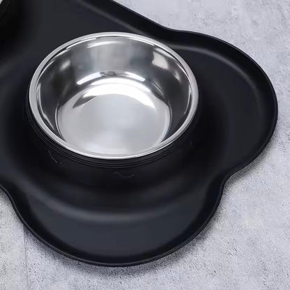Dog Bowls, Cat Food and Water Bowls, Double Pet Feeder Bowls with Stand, Dog Dish for Small Dogs Cats Puppies, Set of 2 Bowls (S-6Oz, Black)