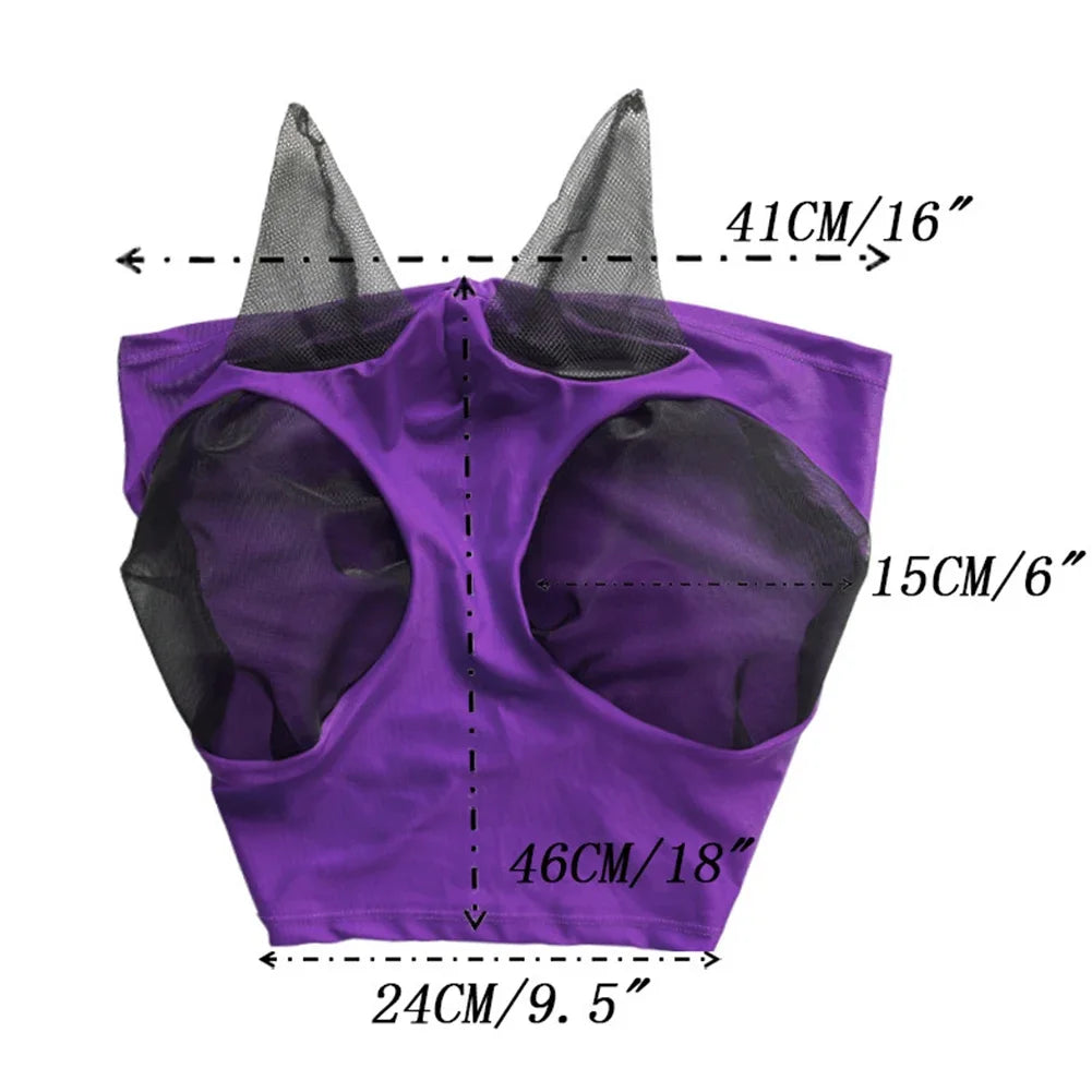 Mosquito Proof Horse Mask New Multicolor Horse anti Mosquito Face Mask Breathable Stretch Knitted Mesh Horse Head Cover Supplies