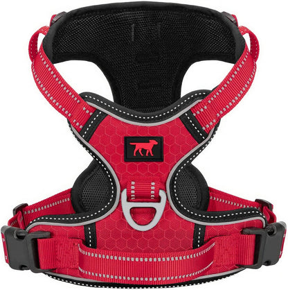 No Pull Easy Walk Dog Harness | Heavy Duty Pet Vest | Front & Back Leash Clips | Strong Safety Handle | Reflective anti Pull Vest | Comfortable Padded Escape Proof Harness (X-Large, Red)