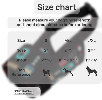 Dog Muzzle - Adjustable Soft Breathable Tribal Nylon Dog Mouth Guard Cover for Small, Medium and Large Dogs, anti Chewing, Barking & Biting (Pattern 2; L/XL)