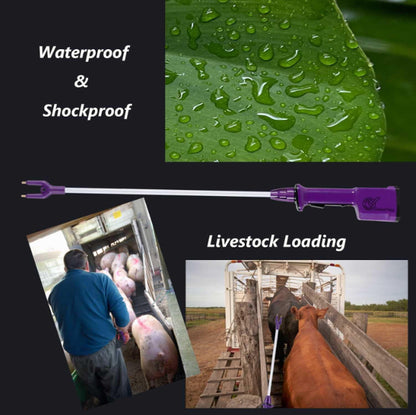 Purple Rechargeable Livestock Prod Waterproof Cattle Prod Hot Shot Felixible