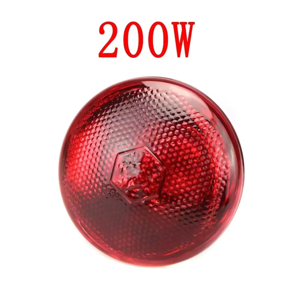 220V Infrared Heating Bulb Lamp 100/150/200/275W for Amphibians Reptiles Poultry Pets Livestock E27 Chicken Duck Farm Supplies