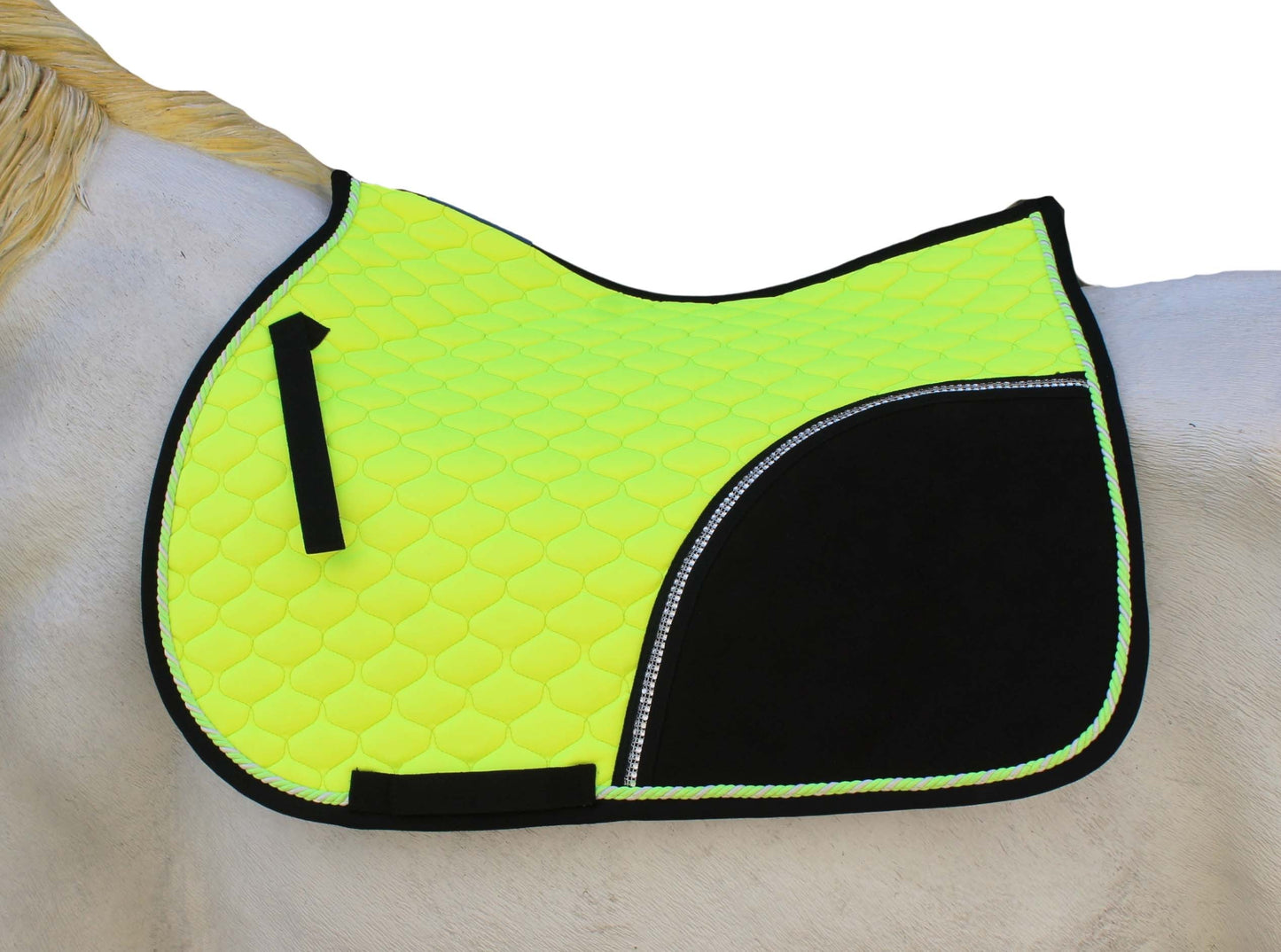 Horse Cotton Quilted ENGLISH SADDLE PAD Tack Trail Riding Lime Green 72F09