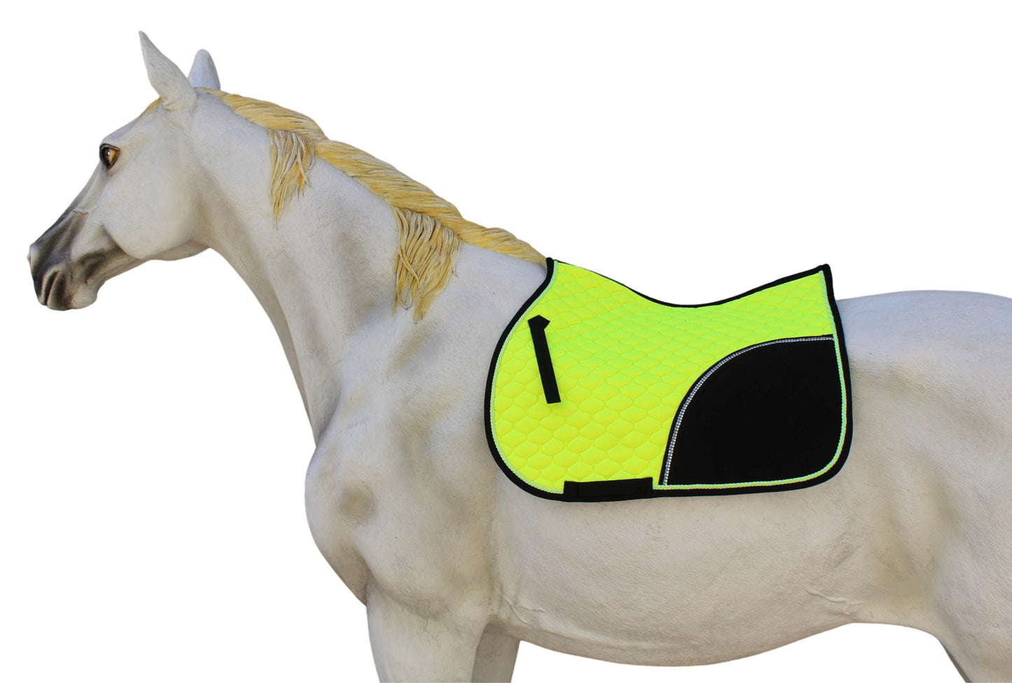 Horse Cotton Quilted ENGLISH SADDLE PAD Tack Trail Riding Lime Green 72F09