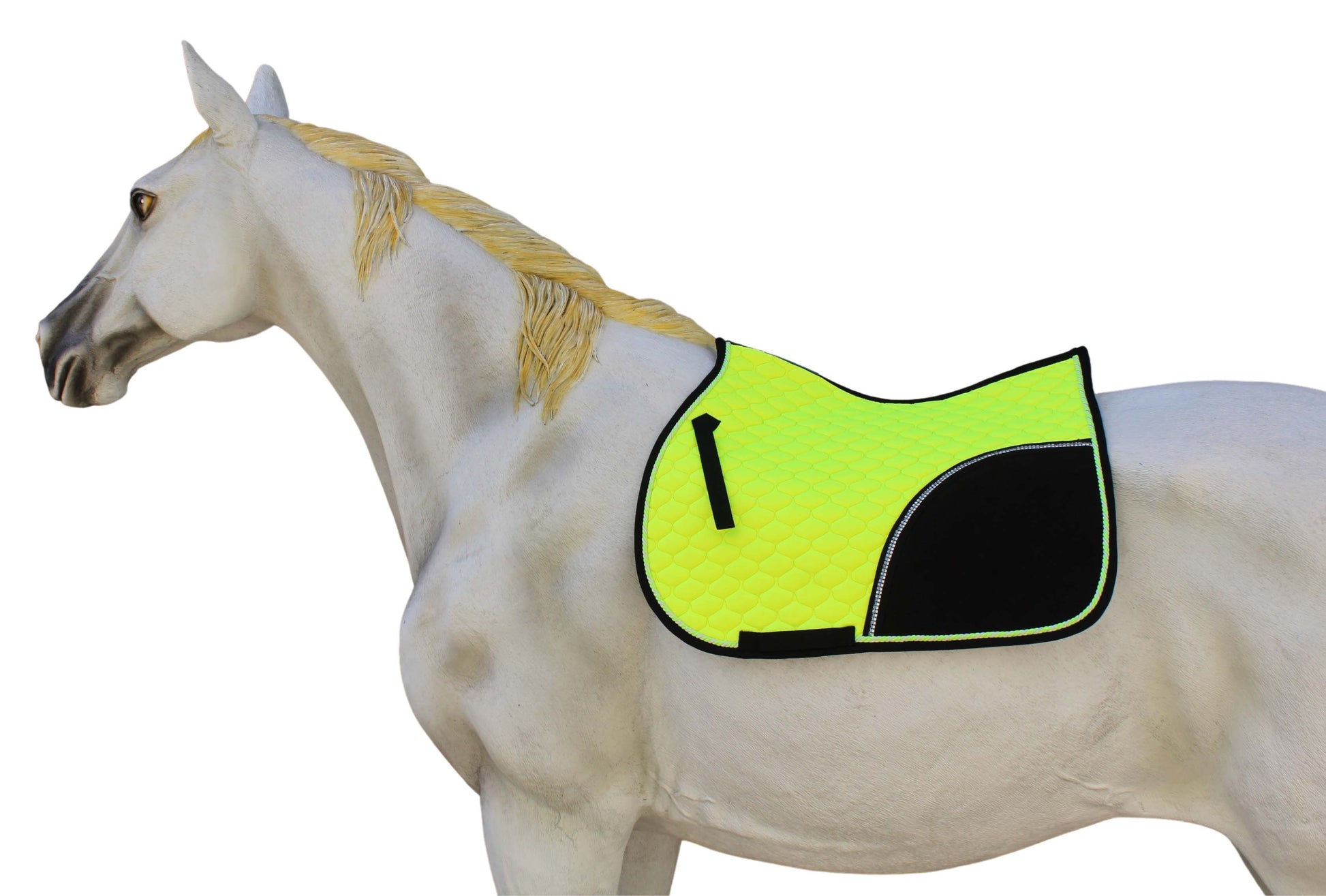 Horse Cotton Quilted ENGLISH SADDLE PAD Tack Trail Riding Lime Green 72F09