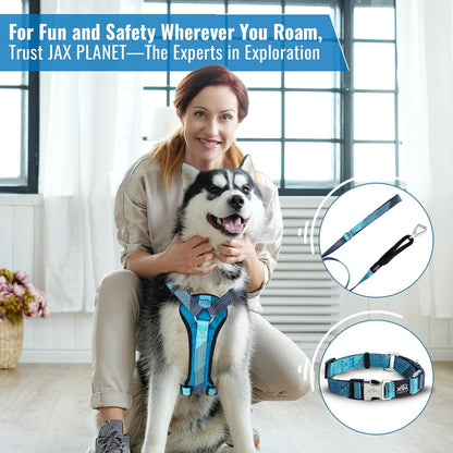 Premium No-Pull Black Dog Harness with Handle – Escape-Free, Anti-Pulling & Grip Control, Multi-Angle Reflective for Safe Walks & Training – Medium & Large Breeds, H3