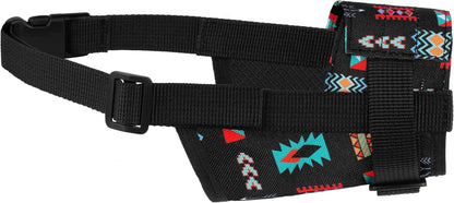 Dog Muzzle - Adjustable Soft Breathable Tribal Nylon Dog Mouth Guard Cover for Small, Medium and Large Dogs, anti Chewing, Barking & Biting (Pattern 2; L/XL)