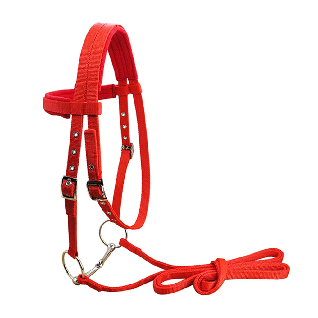Durable Horse Bridle Horse Rein Headstall Thickened Halter Equestrian Gear Horse Rein Harness Headstalls Removable Snaffle