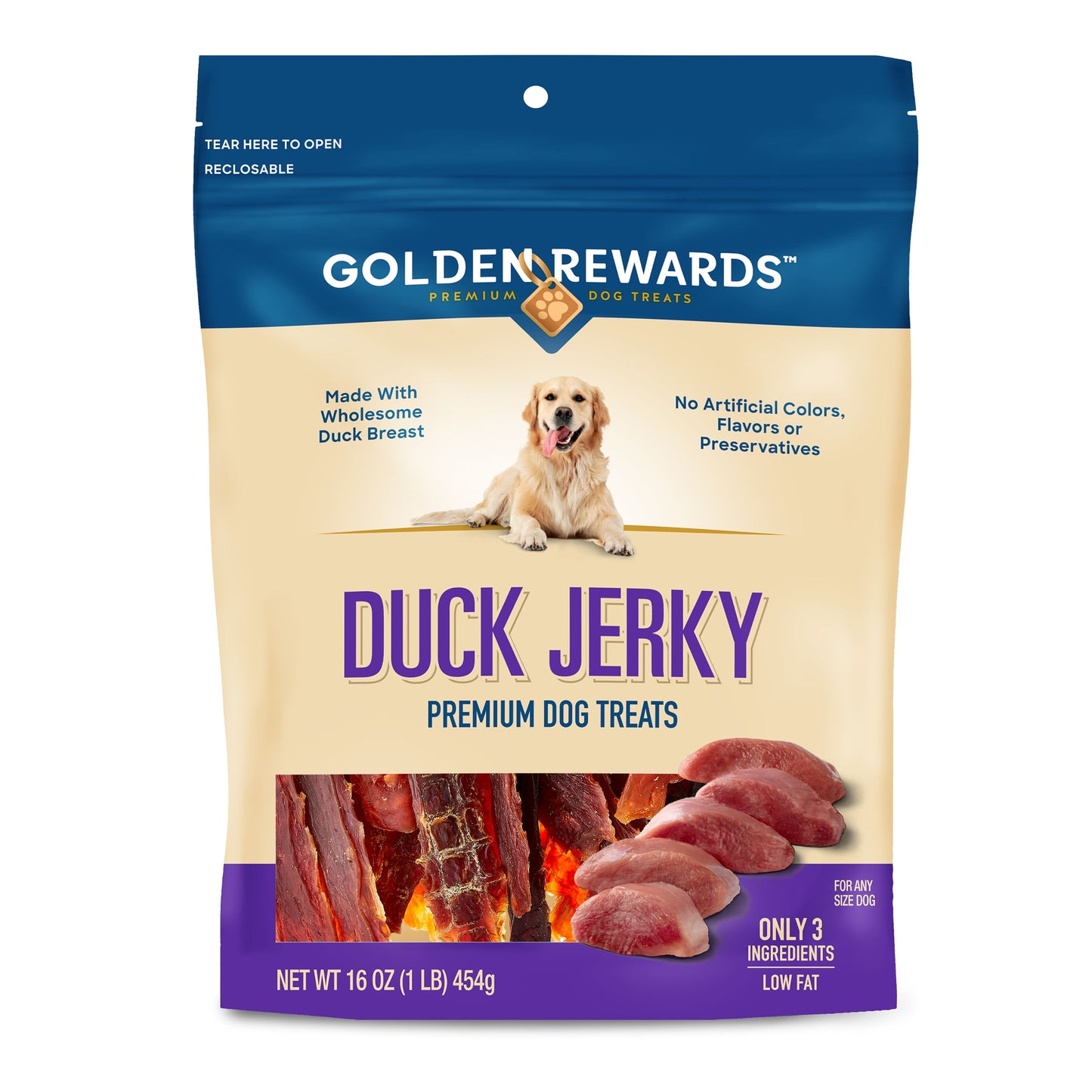 Duck Jerky Premium Dog Treats, 16 Oz