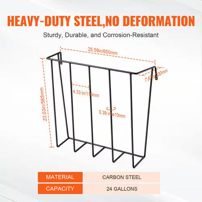 Livestock Hay Feeder, 24 Gal. Large Capacity, Heavy-Duty Steel Goat Hay Rack, 27 In. Long Wall Mounted Horse Hay Holder