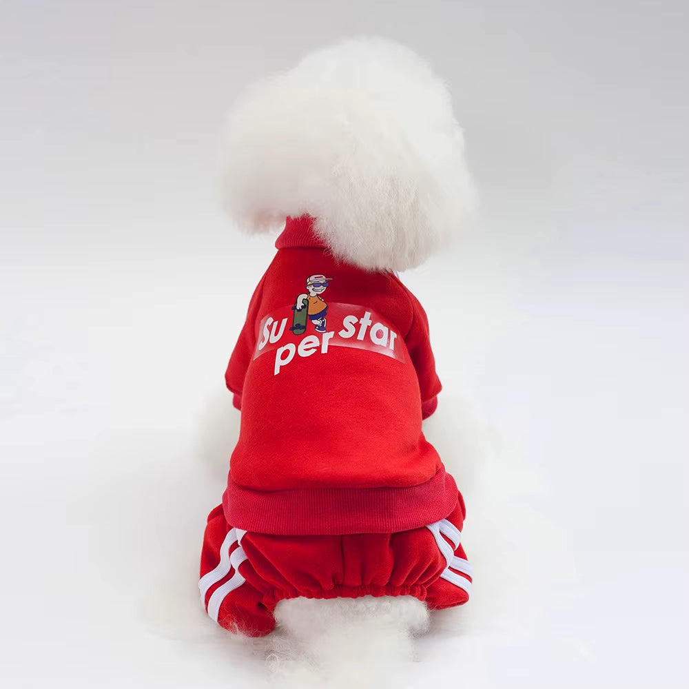New Creative Breathable Pet Clothing Dog Clothing Pet Clothing for Autumn and Winter Four Legged Hoodie Fleece Jacket for Pets