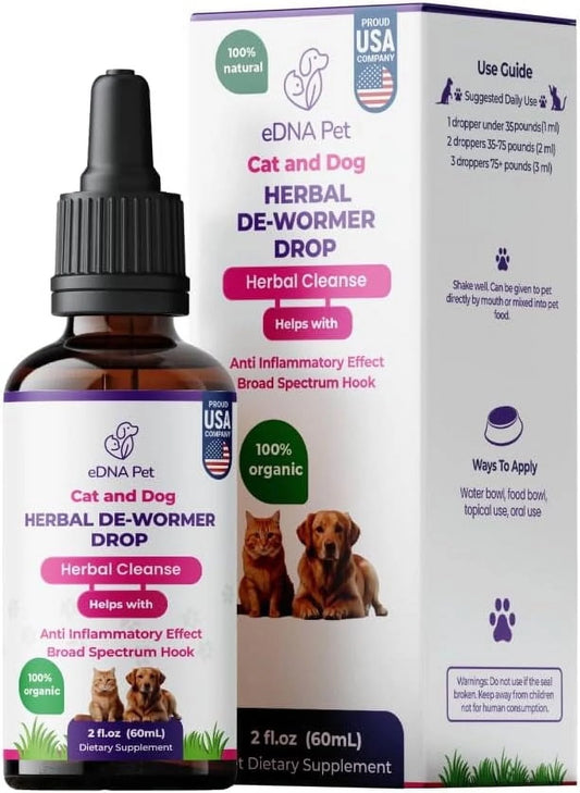 Herbal Extract Drops for Dogs and Cats, Herbal Supplement by Edna Pet for Cats & Dogs, 2 Fl. Oz