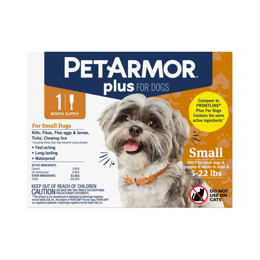 plus for Small Dogs 5-22 Lbs, Flea & Tick Prevention for Dogs, 1-Month Supply