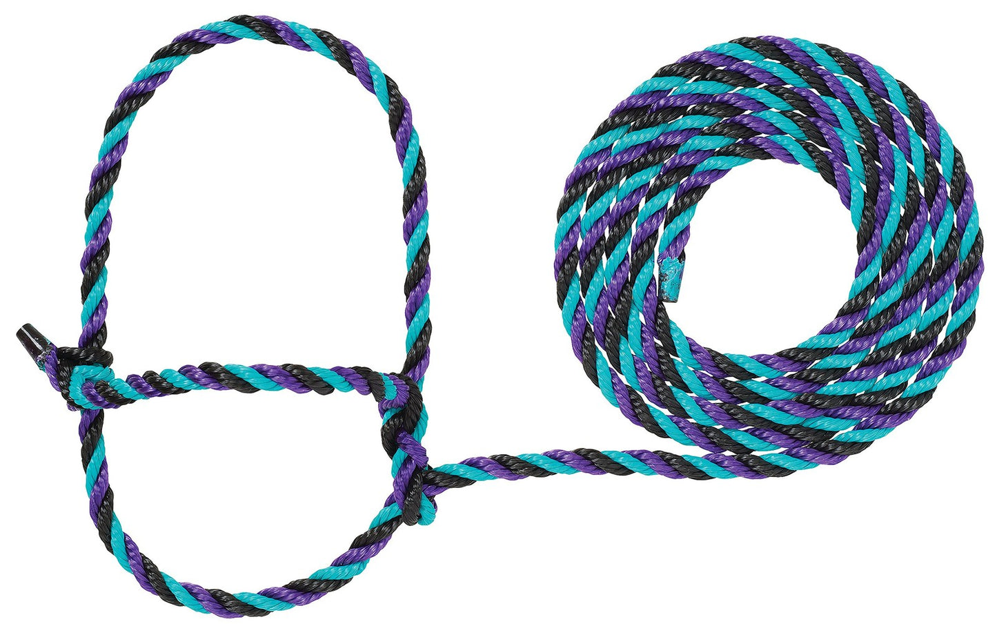 Weaver Leather Livestock Cattle Rope Halter, Purple/Black/T